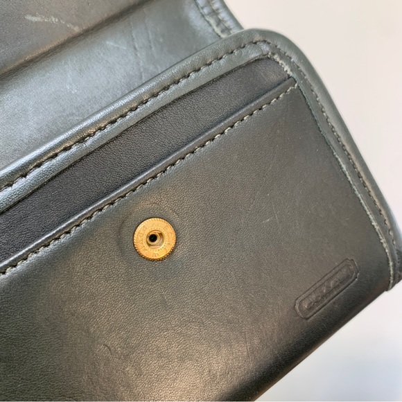 Forest Green Multifunction Purse (7219) Vintage Coach Leather Unisex Wallet - Picture 12 of 15